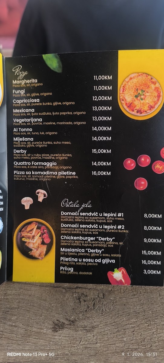 Menu - Café Pizza Derby photo 1